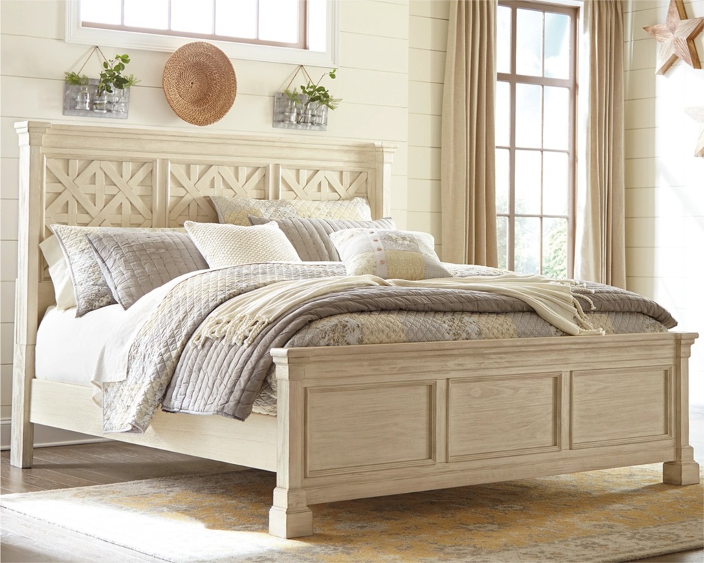 Ashley Bolanburg King Bed - Antique White