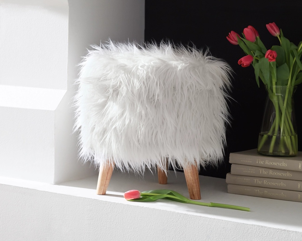 Ashley Elson Storage Ottoman - White