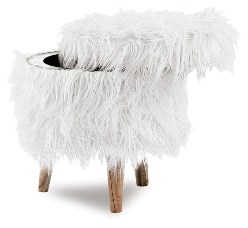 Ashley Elson Storage Ottoman - White
