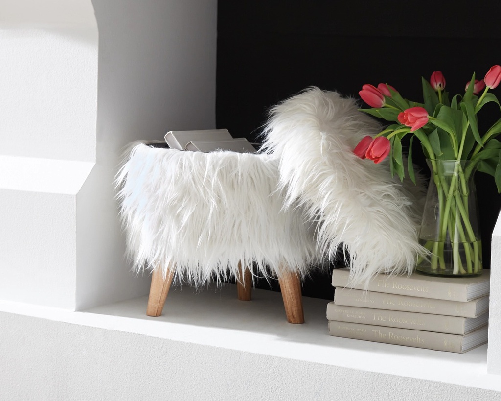 Ashley Elson Storage Ottoman - White