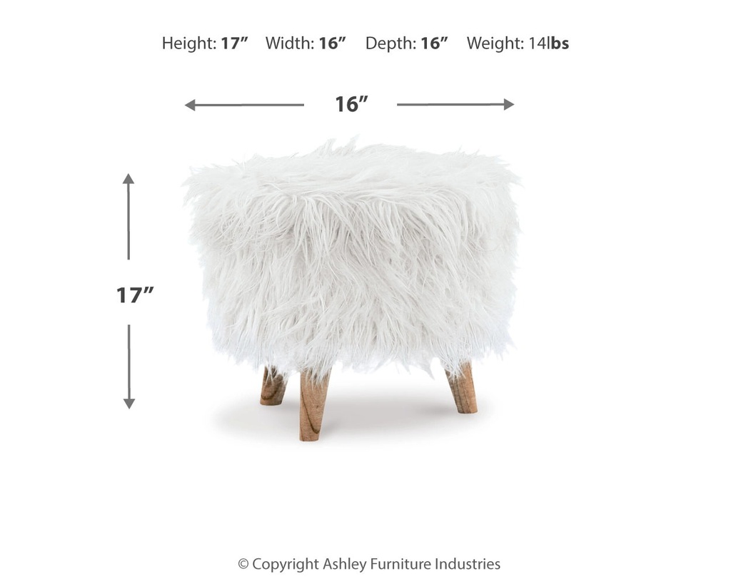Ashley Elson Storage Ottoman - White