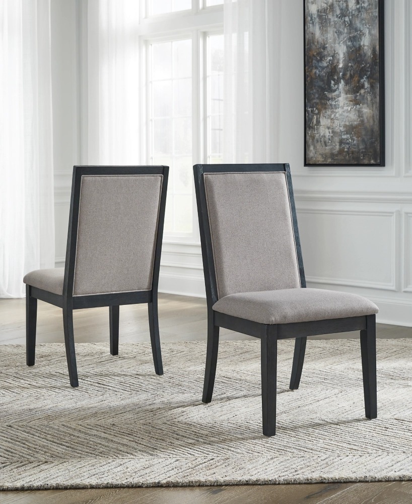 Ashley Foyland Dining Uph Side Chair (2/Cn) - Light Gray/Black