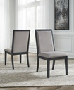 Ashley Foyland Dining Uph Side Chair (2/Cn) - Light Gray/Black