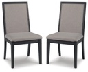 Ashley Foyland Dining Uph Side Chair (2/Cn) - Light Gray/Black