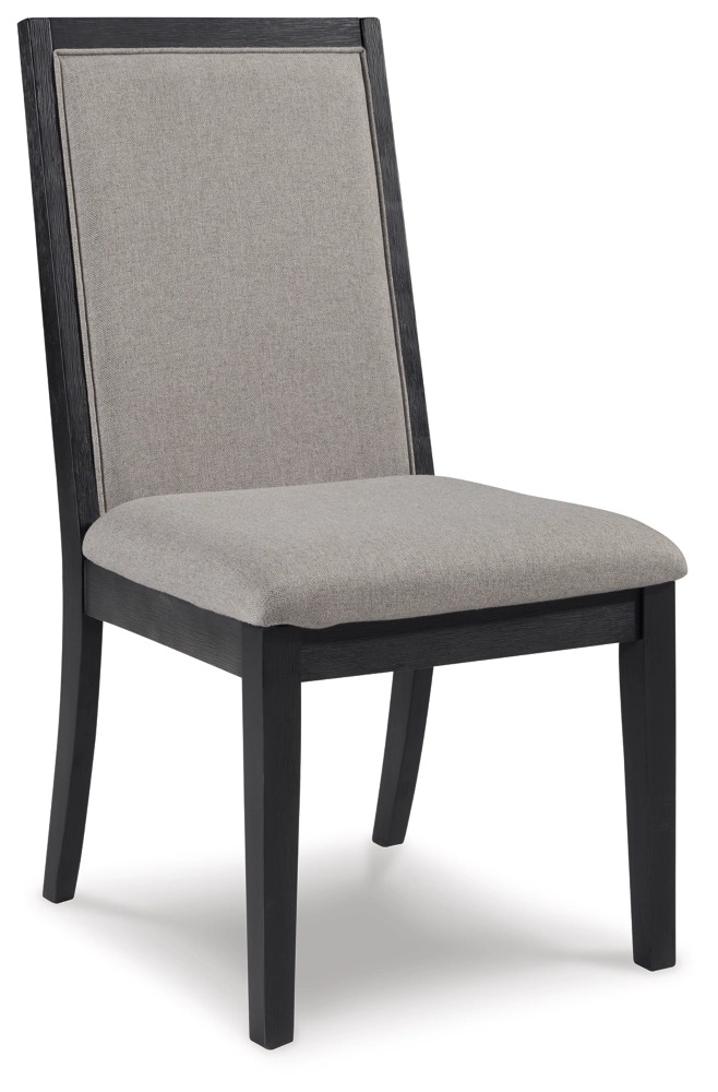 Ashley Foyland Dining Uph Side Chair (2/Cn) - Light Gray/Black