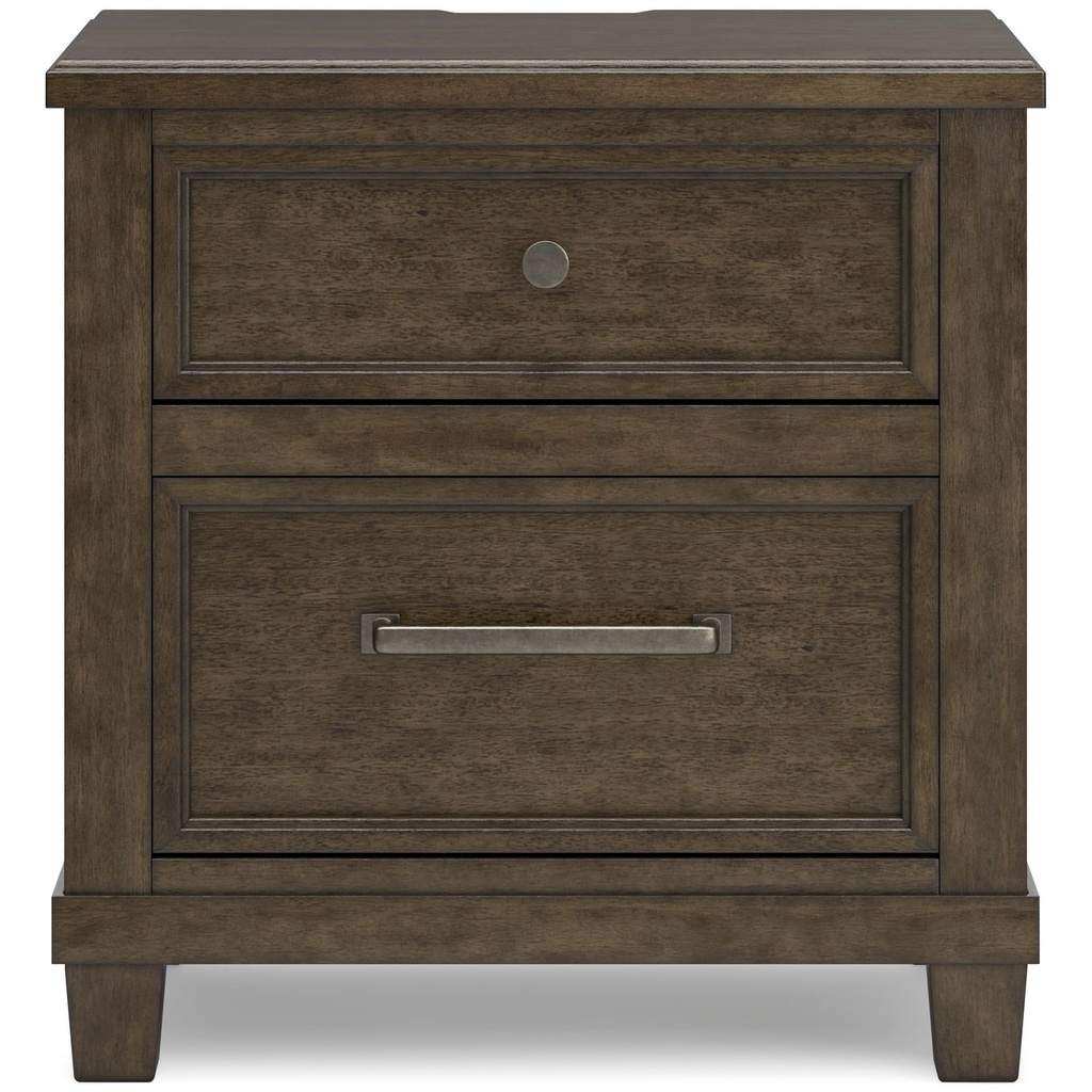 Ashley Hillcott Two Drawer Night Stand - Dark Brown