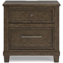 Ashley Hillcott Two Drawer Night Stand - Dark Brown