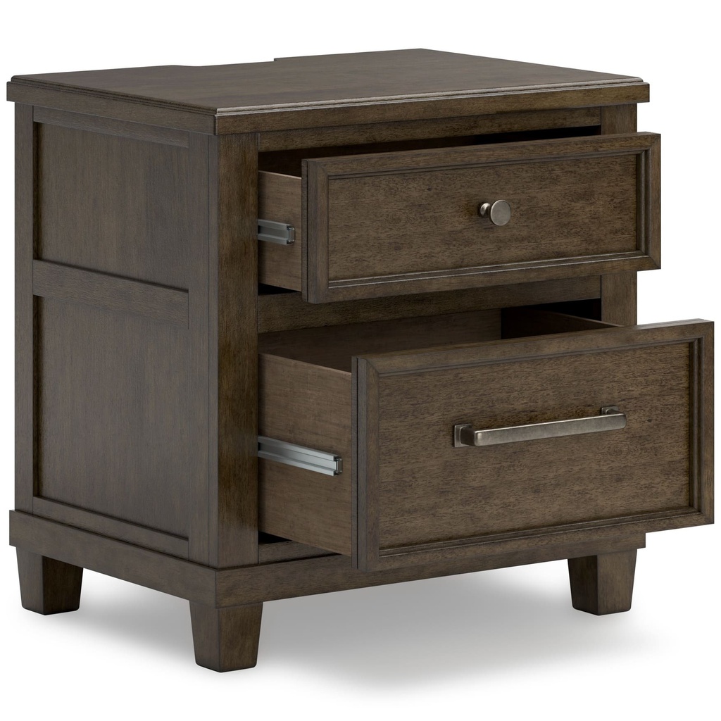 Ashley Hillcott Two Drawer Night Stand - Dark Brown