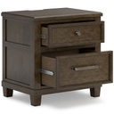 Ashley Hillcott Two Drawer Night Stand - Dark Brown