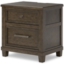 Ashley Hillcott Two Drawer Night Stand - Dark Brown
