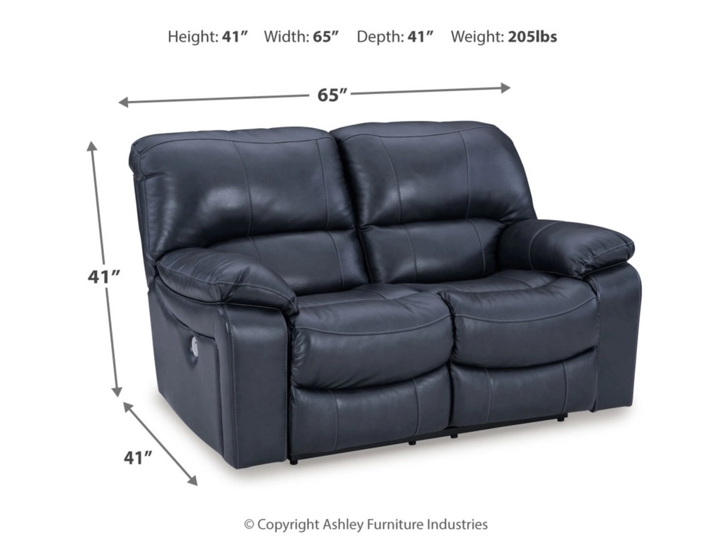 Ashley Leesworth Dual Power Leather Reclining Loveseat