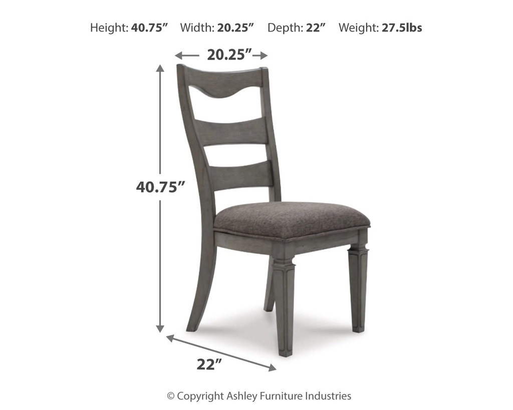 Ashley Lexorne Dining Uph Side Chair (2/Cn) - Gray