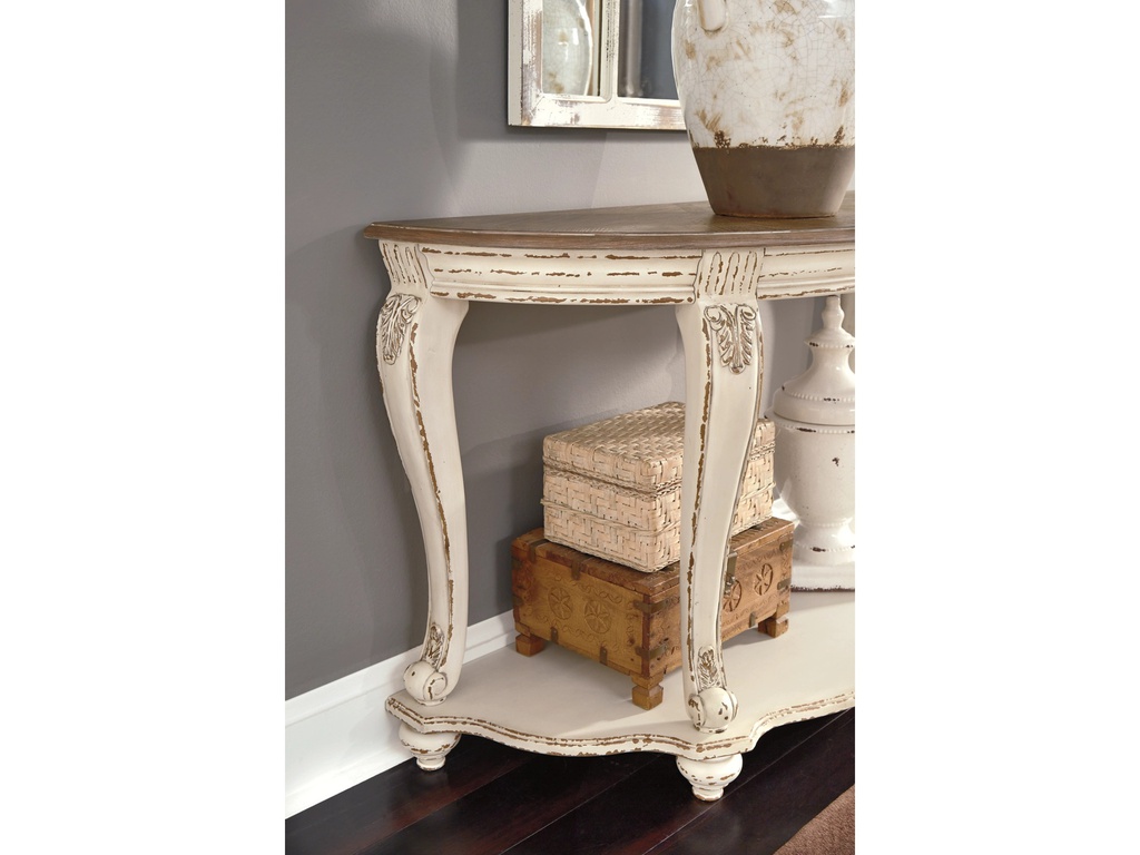 Ashley Realyn Sofa Table - White/Brown
