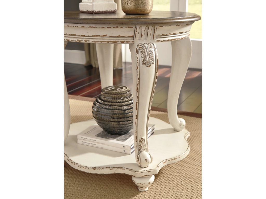 Ashley Realyn Sofa Table - White/Brown