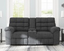 Ashley Wilhurst Double Rec Loveseat w/Console - Marine