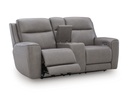 Ashley 5Z-Relaxation Dual Power Leather Reclining Loveseat with Console