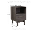 Ashley Brymont One Drawer Night Stand - Dark Gray
