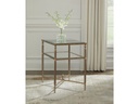 Ashley Cloverty Rectangular End Table - Aged Gold Finish