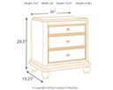 Ashley Coralayne Three Drawer Night Stand - Silver