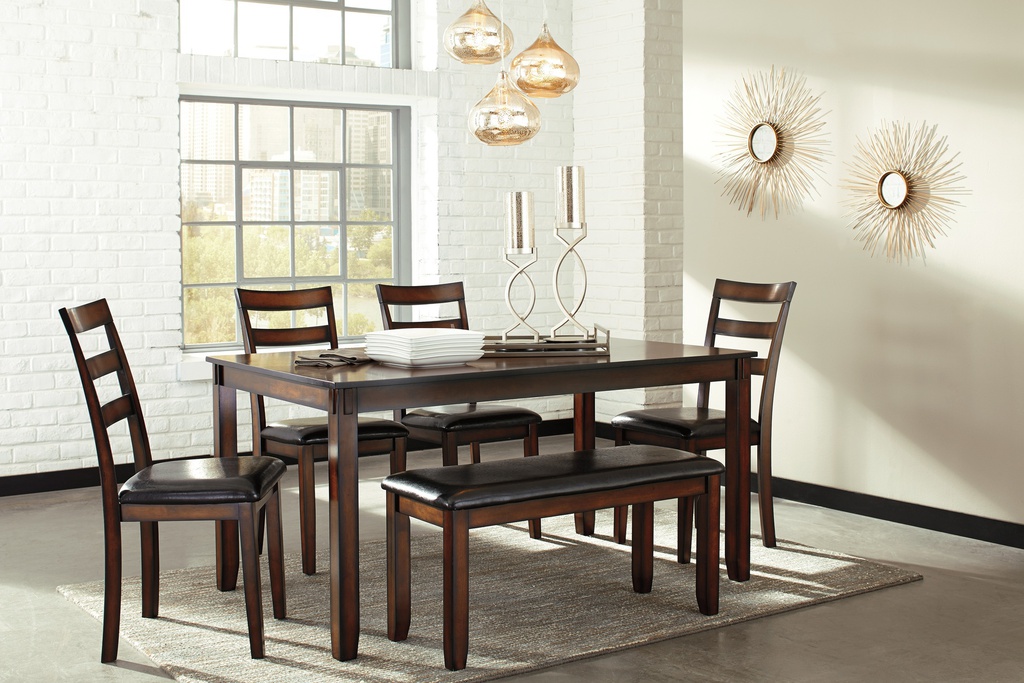 Ashley Coviar Dining Room Table Set (6/Cn) - Brown