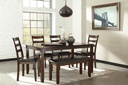 Ashley Coviar Dining Room Table Set (6/Cn) - Brown