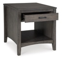 Ashley Montillan Rectangular End Table - Grayish Brown