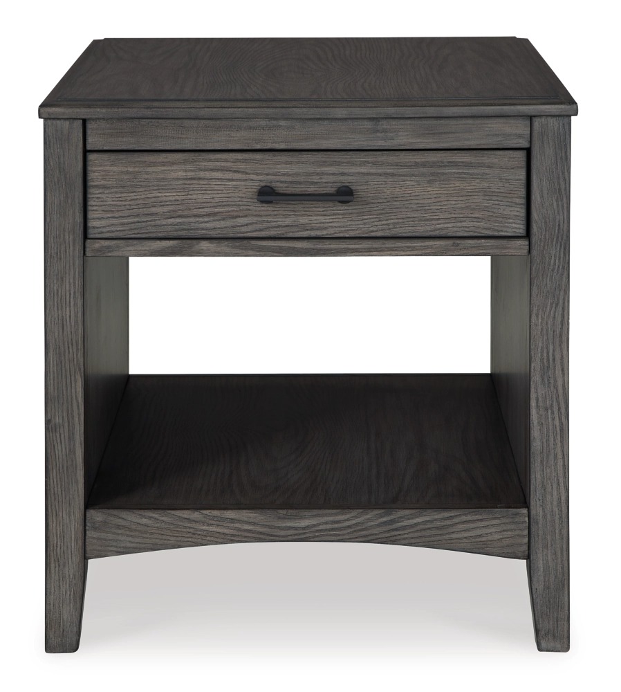 Ashley Montillan Rectangular End Table - Grayish Brown