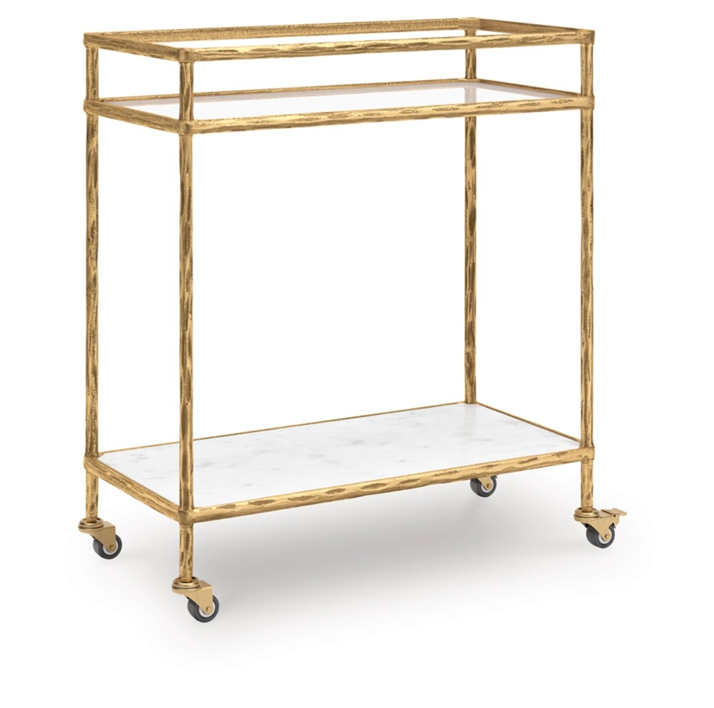 Ashley Plattfield Bar Cart - Antique Gold Finish