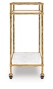 Ashley Plattfield Bar Cart - Antique Gold Finish