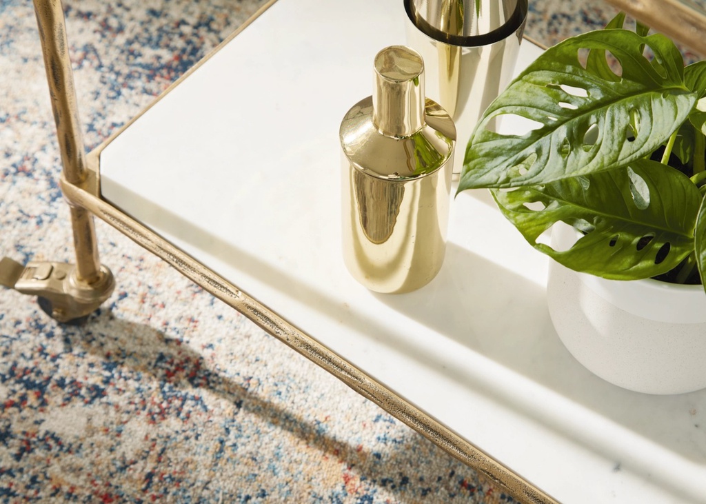 Ashley Plattfield Bar Cart - Antique Gold Finish