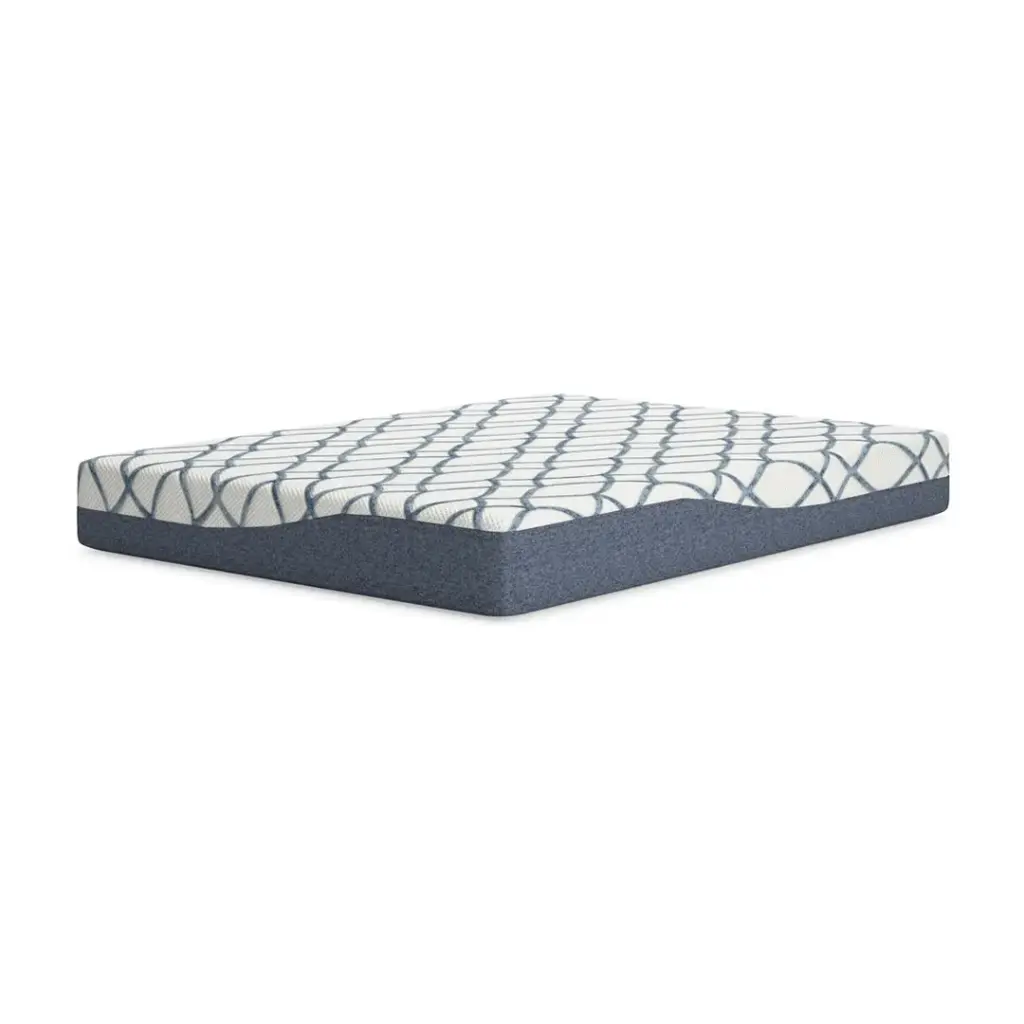 Ashley 10 Inch Chime Elite 2.0 Queen Mattress - Memory Foam - White/Blue - 10"