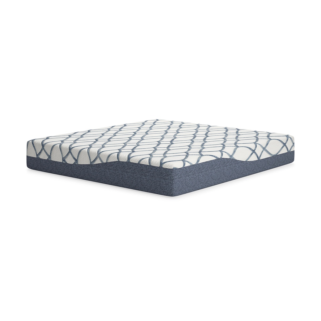 Ashley 12 Inch Chime Elite 2.0 King Mattress - White/Blue - 12"