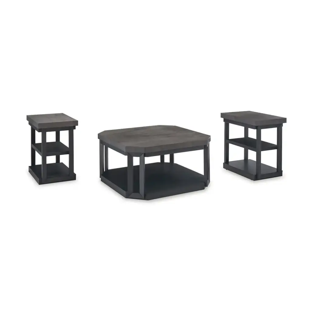 Ashley Bonilane Occasional Table Set (3/Cn) - Black/Gray