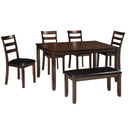 Ashley Coviar Dining Room Table Set (6/Cn) - Brown