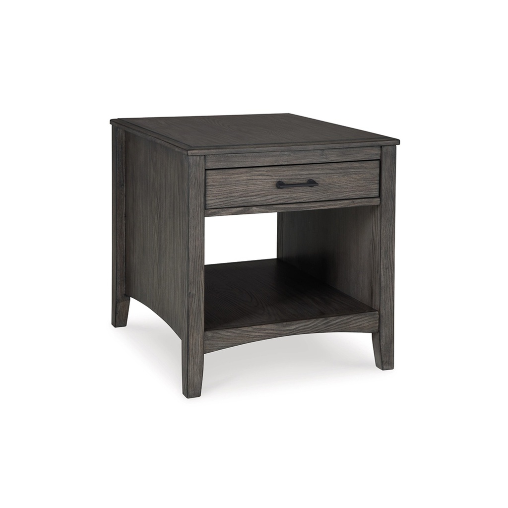 Ashley Montillan Rectangular End Table - Grayish Brown