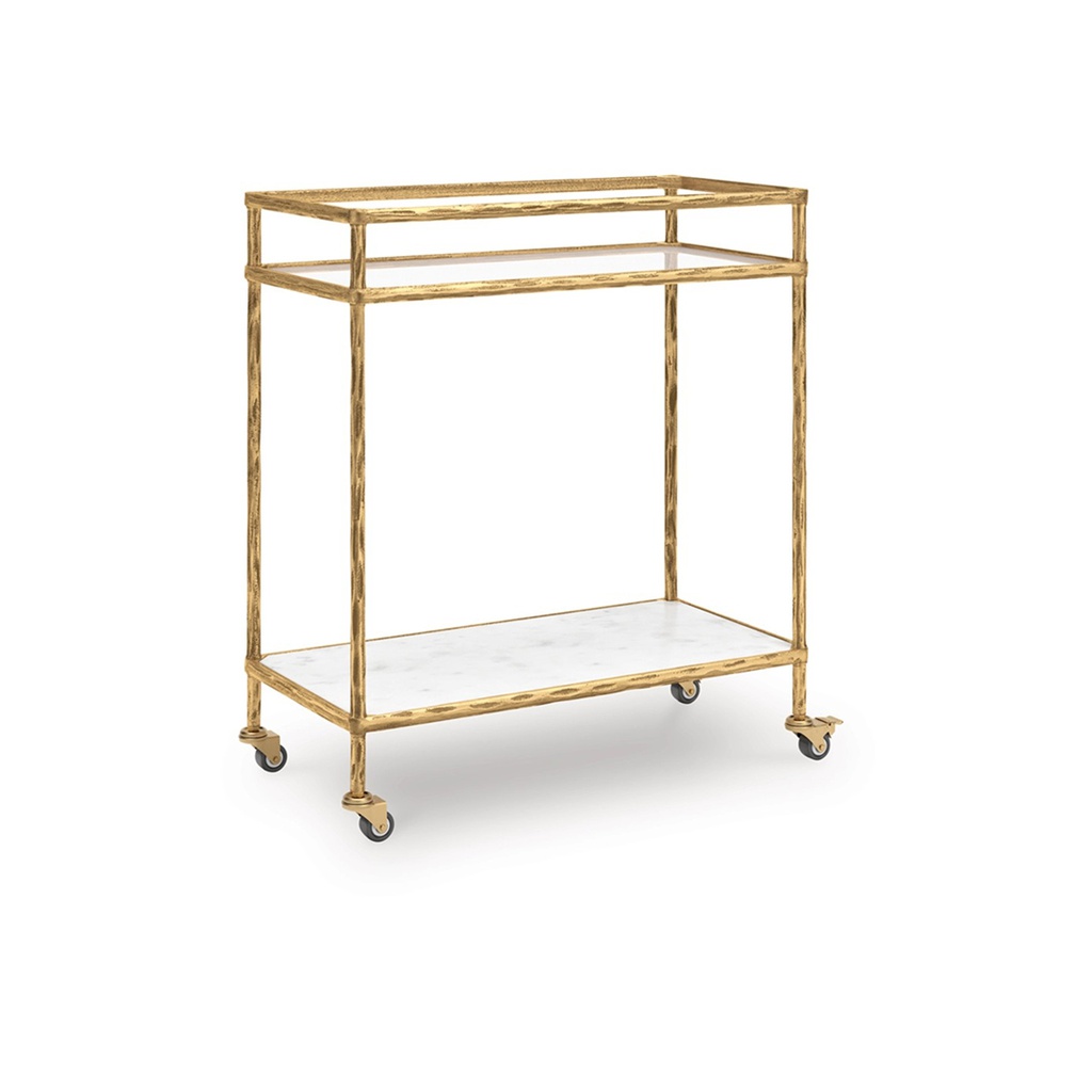 Ashley Plattfield Bar Cart - Antique Gold Finish