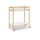 Ashley Plattfield Bar Cart - Antique Gold Finish