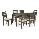 Ashley Rokane Dining Room Table Set (7/CN)