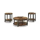 Ashley Roybeck Occasional Table Set (3/Cn) - Light Brown/Bronze