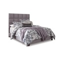 Ashley Dolante King Upholstered Bed with Roll Slats - Gray